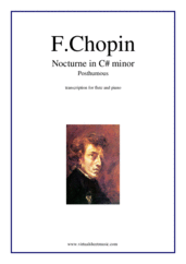 Cover icon of Nocturne in C# minor (Posth.) sheet music for flute and piano by Frederic Chopin, classical score, intermediate/advanced skill level