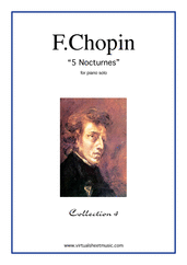 Cover icon of Nocturnes (collection 4) sheet music for piano solo by Frederic Chopin, classical score, advanced skill level