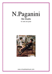 Cover icon of Six Duets sheet music for cello and guitar by Nicolo Paganini, classical score, intermediate duet