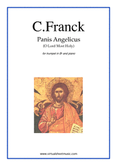 Cover icon of Panis Angelicus sheet music for trumpet and piano by Cesar Franck, classical wedding score, easy skill level