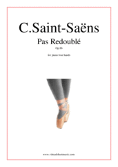 Cover icon of Pas Redouble Op.86 sheet music for piano four hands by Camille Saint-Saens, classical score, intermediate skill level