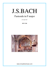 Cover icon of Pastorale in F major BWV 590 sheet music for organ solo by Johann Sebastian Bach, classical score, intermediate skill level