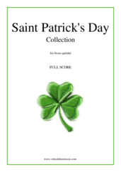 Saint Patrick's Day Collection, Irish Tunes and Songs (COMPLETE) for brass quintet - intermediate euphonium sheet music