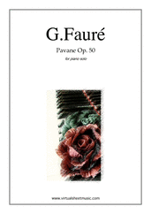 Cover icon of Pavane Op.50 sheet music for piano solo by Gabriel Faure, classical score, intermediate skill level