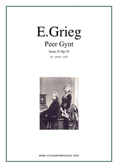 Cover icon of Peer Gynt suite II sheet music for piano solo by Edvard Grieg, classical score, intermediate skill level