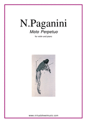 Cover icon of Moto Perpetuo sheet music for violin and piano by Nicolo Paganini, classical score, intermediate skill level
