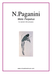 Cover icon of Moto Perpetuo sheet music for clarinet and piano by Nicolo Paganini, classical score, intermediate skill level