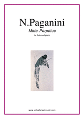 Cover icon of Moto Perpetuo sheet music for flute and piano by Nicolo Paganini, classical score, intermediate skill level