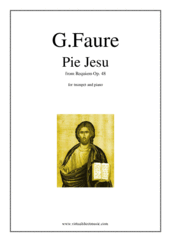 Cover icon of Pie Jesu (Blessed Jesu) sheet music for trumpet and piano by Gabriel Faure, classical wedding score, easy skill level