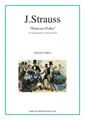 Pizzicato Polka (NEW EDITION) (COMPLETE) for string quartet or string orchestra - johann strauss, jr. orchestra sheet music