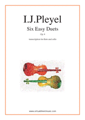 Cover icon of Six Easy Duets Op.8 sheet music for flute and cello by Ignaz Joseph Pleyel, classical score, easy duet
