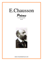 Cover icon of Poeme Op.25 sheet music for violin and piano by Ernest Chausson, classical score, advanced skill level