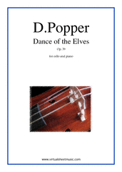 Cover icon of Dance of the Elves Op.39 sheet music for cello and piano by David Popper, classical score, advanced skill level