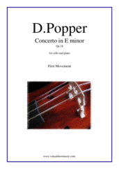 Cover icon of Concerto in E minor Op.24, 1st movement sheet music for cello and piano by David Popper, classical score, advanced skill level