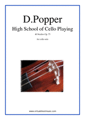 Cover icon of High School of Cello Playing, 40 Studies Op.73 sheet music for cello solo by David Popper, classical score, advanced skill level