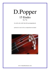 Cover icon of Etudes Op. 76a sheet music for cello solo (with 2nd cello accompaniment) by David Popper, classical score, advanced cello (with 2nd cello accompaniment)