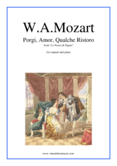 Cover icon of Porgi, amor, qualche ristoro, from the opera "Le Nozze di Figaro" sheet music for soprano and piano by Wolfgang Amadeus Mozart, classical score, easy/intermediate skill level