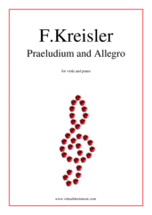 Cover icon of Praeludium and Allegro sheet music for viola and piano by Fritz Kreisler, classical score, intermediate/advanced skill level