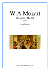 Cover icon of Symphony No.38, "Prague" (Full Score) sheet music for orchestra by Wolfgang Amadeus Mozart, classical score, intermediate skill level