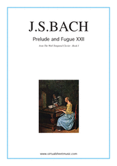 Cover icon of Prelude and Fugue XXII - Book I sheet music for piano solo (or harpsichord) by Johann Sebastian Bach, classical score, easy/intermediate piano (or harpsichord)