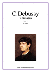 Cover icon of Preludes, book II sheet music for piano solo by Claude Debussy, classical score, advanced skill level