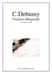 Cover icon of Premiere Rhapsody sheet music for clarinet and piano by Claude Debussy, classical score, intermediate/advanced skill level