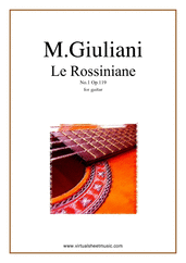 Cover icon of Le Rossiniane No.1, Op.119 sheet music for guitar solo by Mauro Giuliani, classical score, intermediate/advanced skill level