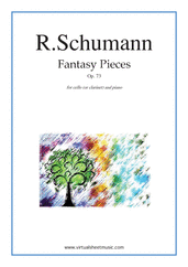 Cover icon of Fantasiestucke (Fantasy Pieces) Op.73 sheet music for cello (or clarinet) and piano by Robert Schumann, classical score, intermediate skill level