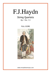 Cover icon of String Quartets Op.1 No.1-3 (f.score) sheet music for string quartet by Franz Joseph Haydn, classical score, intermediate skill level