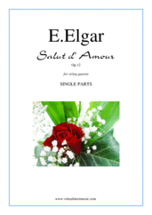 Cover icon of Salut d' Amour Op.12 (parts) sheet music for string quartet by Edward Elgar, classical score, intermediate skill level