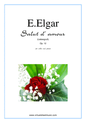 Cover icon of Salut d' Amour Op.12 sheet music for cello and piano by Edward Elgar, classical score, intermediate/advanced skill level