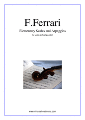 Cover icon of Elementary Scales and Arpeggios sheet music for violin solo by Fabrizio Ferrari, classical score, easy skill level