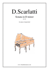 Sonata in D minor K 141 for piano solo (or harpsichord) - harpsichord sonata sheet music