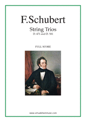 Cover icon of String Trios D. 471 and D. 581 (f.score) sheet music for string trio by Franz Schubert, classical score, intermediate/advanced skill level