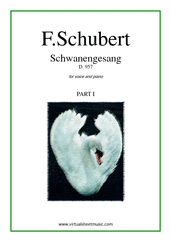 Cover icon of Schwanengesang D.957 (part I) sheet music for voice and piano by Franz Schubert, classical score, intermediate skill level