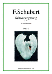 Cover icon of Schwanengesang D.957 (part II) sheet music for voice and piano by Franz Schubert, classical score, intermediate skill level