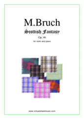Cover icon of Scottish Fantasy Op.46 sheet music for violin and piano by Max Bruch, classical score, intermediate/advanced skill level