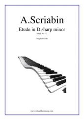 Cover icon of Etude in D# minor Op.8 No.12 sheet music for piano solo by Alexander Scriabin, classical score, advanced skill level