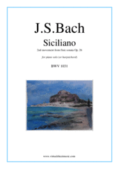 Siciliano for piano solo (or harpsichord) - johann sebastian bach sonata sheet music