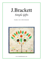 Cover icon of Simple Gifts sheet music for piano, voice or other instruments by Joseph Brackett, beginner skill level