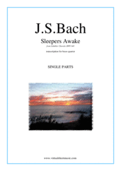 Cover icon of Sleepers Awake (parts) sheet music for brass quartet by Johann Sebastian Bach, classical score, intermediate skill level