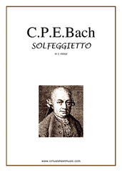 Cover icon of Solfeggietto in C minor sheet music for piano solo by Carl Philip Emanuel Bach, classical score, intermediate skill level