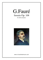 Cover icon of Sonata in E minor sheet music for violin and piano by Gabriel Faure, classical score, advanced skill level