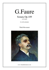 Cover icon of Sonata in D minor Op. 109 (3rd movement) sheet music for cello and piano by Gabriel Faure, classical score, advanced skill level