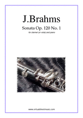 Cover icon of Sonata No.1 in F minor Op.120 sheet music for clarinet (or viola) and piano by Johannes Brahms, classical score, advanced skill level