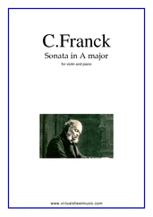 Cover icon of Sonata in A major (New Edition) sheet music for violin and piano by Cesar Franck, classical score, advanced skill level