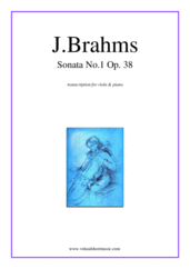 Cover icon of Sonata No.1 in E minor Op.38 sheet music for viola and piano by Johannes Brahms, classical score, intermediate/advanced skill level