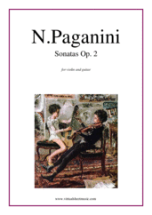 Cover icon of Sonatas Op.2, M.S. 10 sheet music for violin and guitar by Nicolo Paganini, classical score, intermediate duet