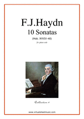 Cover icon of Sonatas, coll.4 - Hob. XVI/31-40 sheet music for piano solo by Franz Joseph Haydn, classical score, easy/intermediate skill level