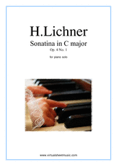 Cover icon of Sonatina in C major Op.4 No.1 sheet music for piano solo by Heinrich Lichner, classical score, easy skill level